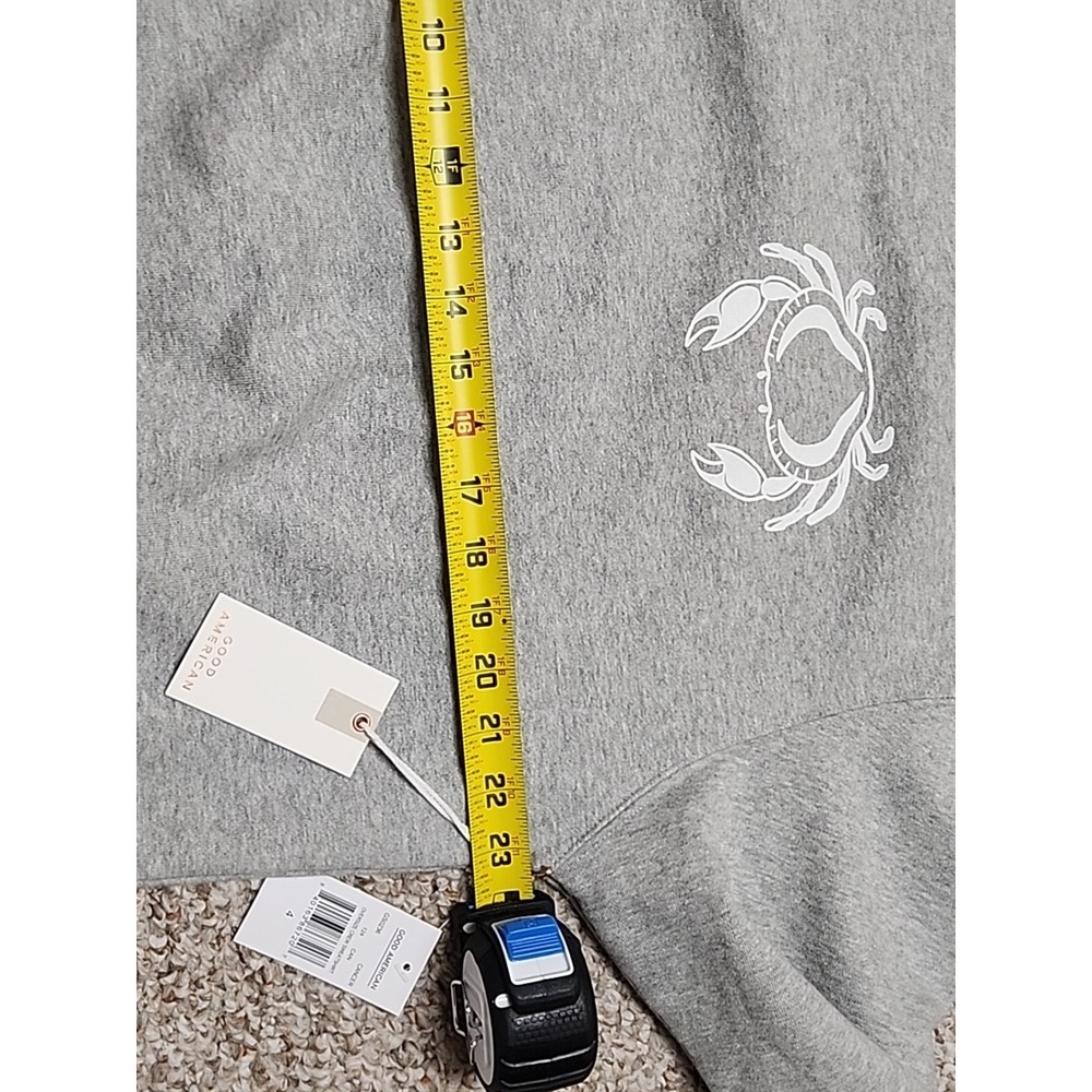 Good American Gray Crewneck Sweatshirt with White Logo NWT - Picture 6 of 16